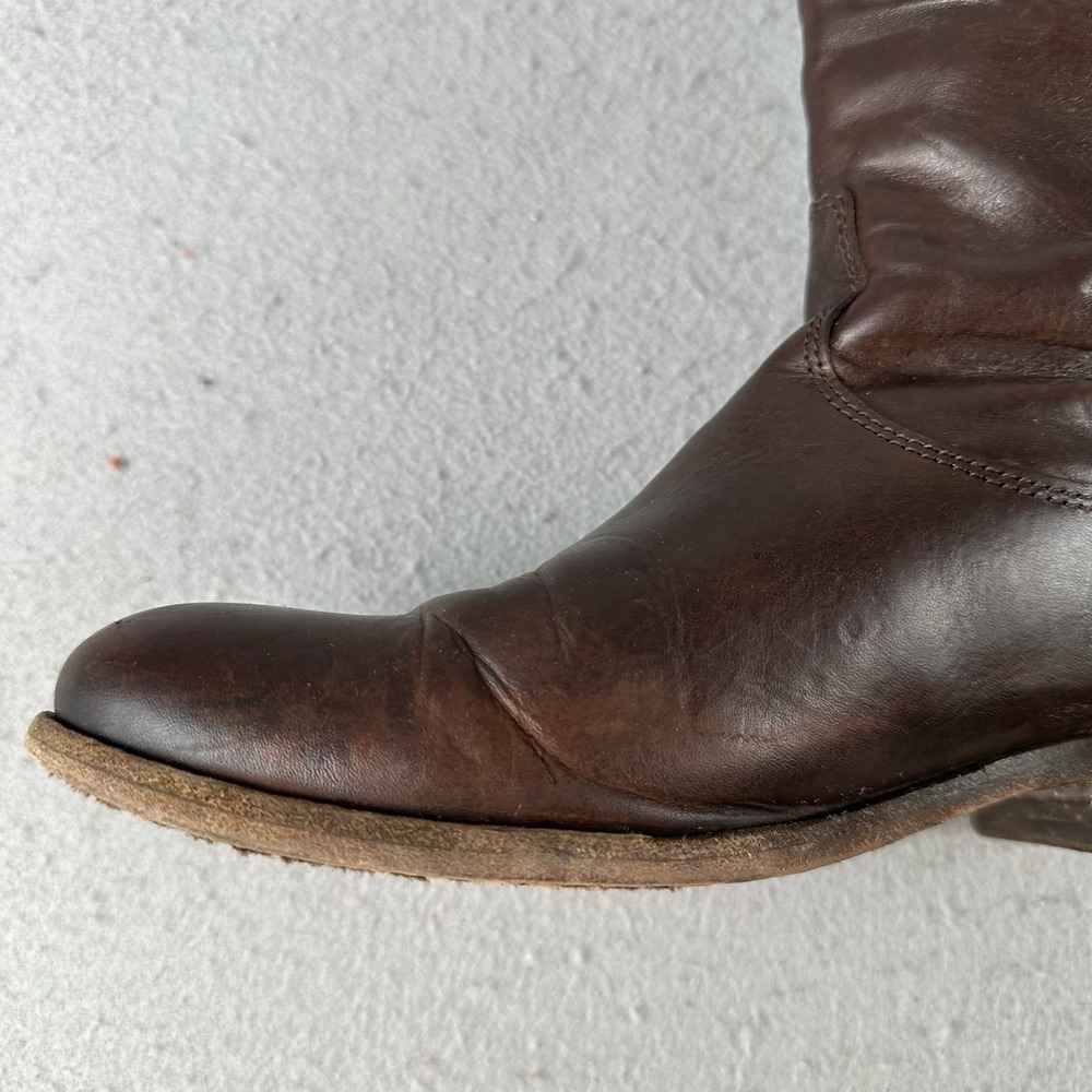Frye Melissa Button Back Zip Leather Riding Boots Brown Sz. 8 B Womens - Picture 6 of 16